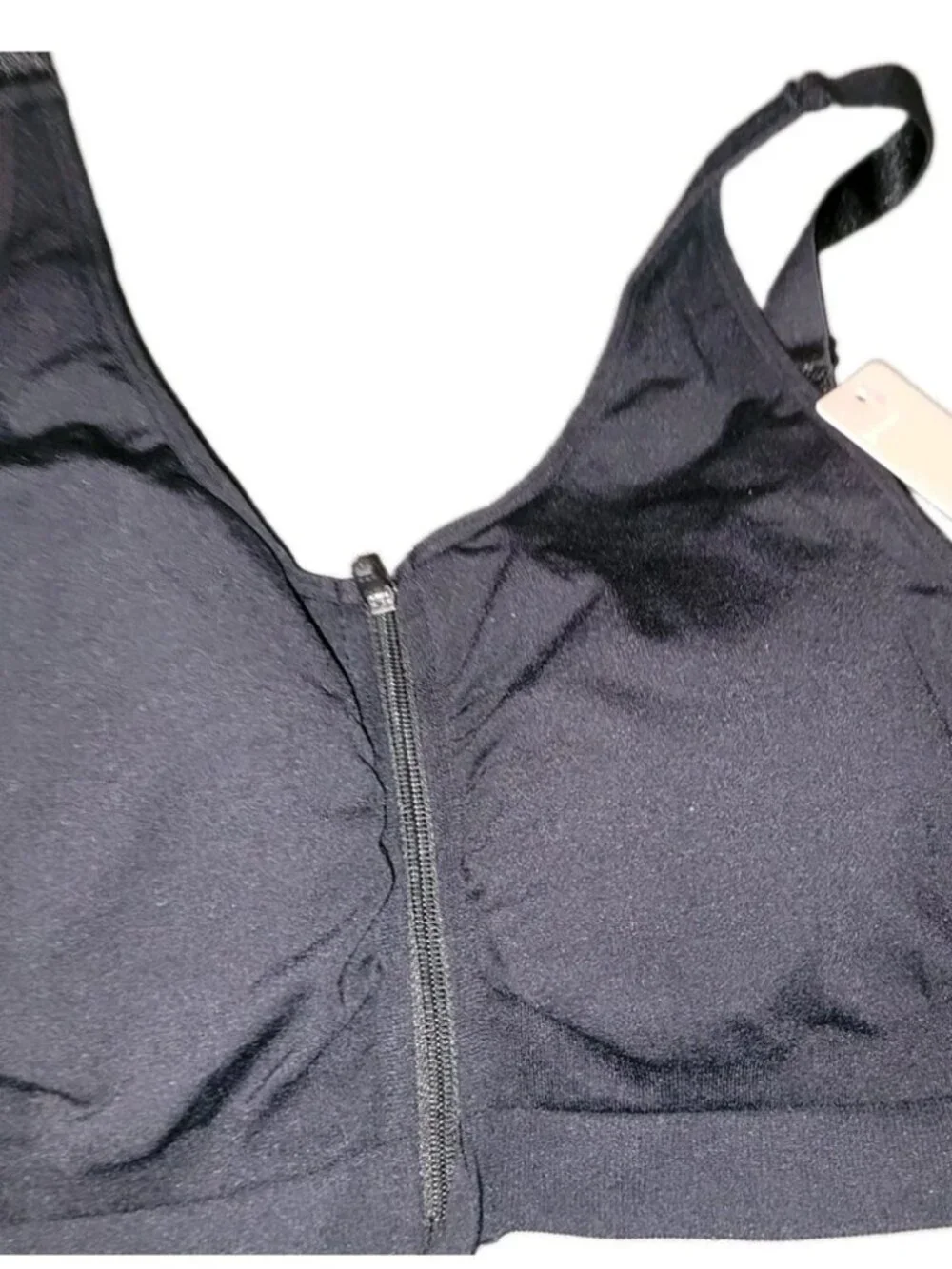Post Surgery Front Closure Mastectomy Bra Wireless Adjustable Straps Black XL